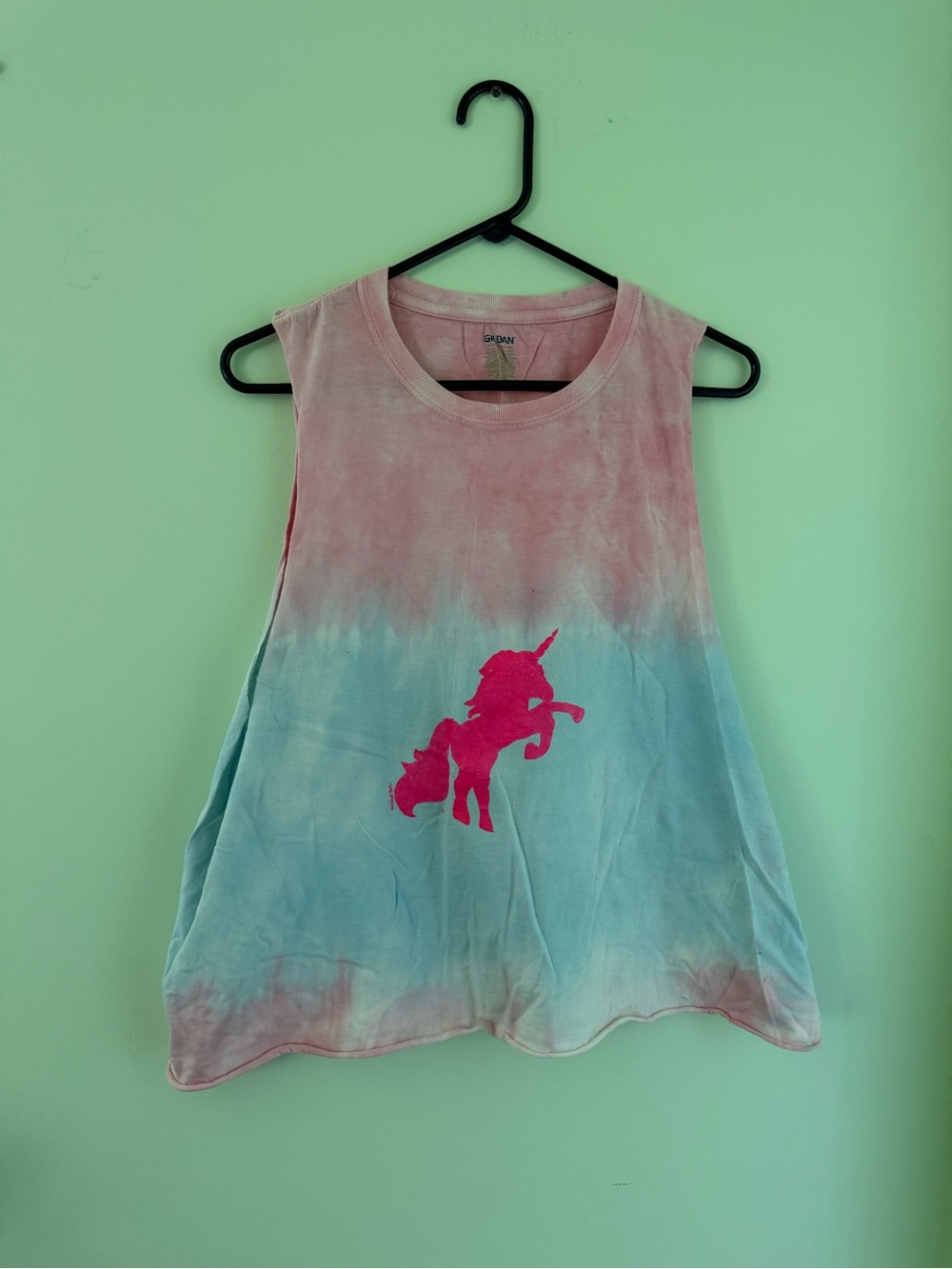 Gildan Pink Tie-Dye Tee with Subtle Pastel Fade